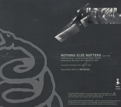 Metallica Nothing Else Matters - Edit US Promo CD single (CD5 / 5